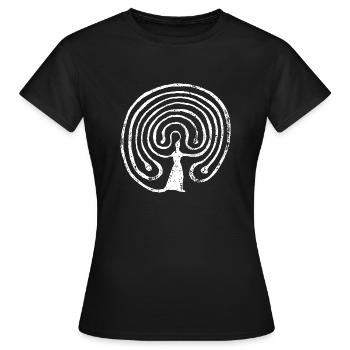 Labyrinth - Frauen T-Shirt - Schwarz - Vorne - AI Model Female 172 dark (172cm)