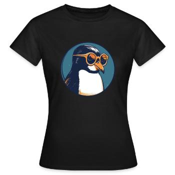 Pingouin, Oiseau antarctique, Pinball - T-shirt Femme - noir - Devant - AI Model Female 172 dark (172cm)