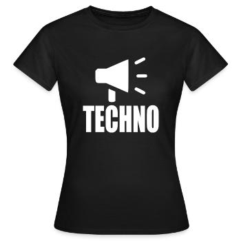 Techno - Frauen T-Shirt - Schwarz - Vorne - AI Model Female 172 dark (172cm)