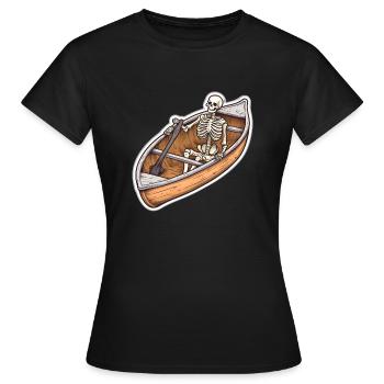 Squelette dans l’aventure en bateau - T-shirt Femme - noir - Devant - AI Model Female 172 dark (172cm)