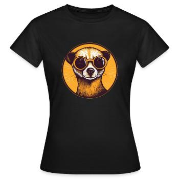 Meerkat with sunglasses, Suricate - Women's T-Shirt - black - Front - AI Model Female 172 dark (172cm)