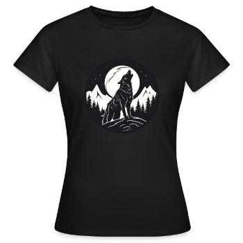 Wolf, Wild Dog, Grey Wolf, Canis lupus - Women's T-Shirt - black - Front - AI Model Female 172 dark (172cm)