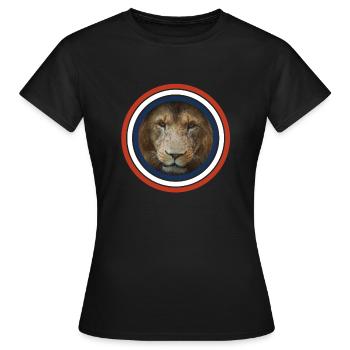 Lion color circles red white blue - Women's T-Shirt - black - Front - AI Model Female 172 dark (172cm)