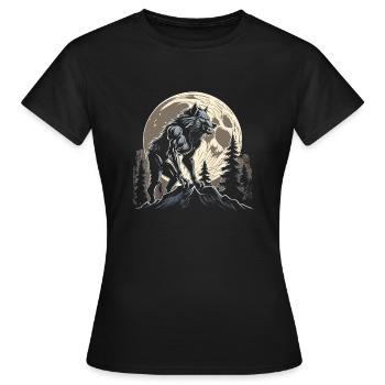 Werwolf - Frauen T-Shirt - Schwarz - Vorne - AI Model Female 172 dark (172cm)