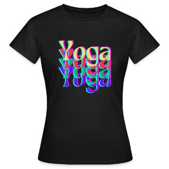 Yoga Spread - Frauen T-Shirt - Schwarz - Vorne - AI Model Female 172 dark (172cm)