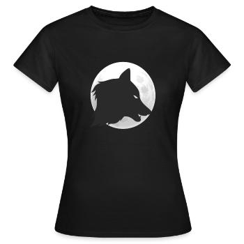 Tête de loup pleine lune - T-shirt Femme - noir - Devant - AI Model Female 172 dark (172cm)