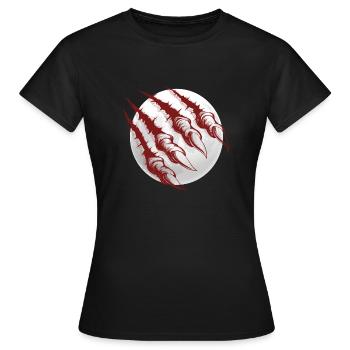 Wolfs Kratzer vollmond - Frauen T-Shirt - Schwarz - Vorne - AI Model Female 172 dark (172cm)