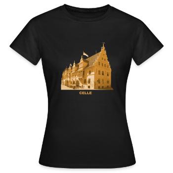 Celle Old Town Hall Lower Saxony - Women's T-Shirt - black - Front - AI Model Female 172 dark (172cm)
