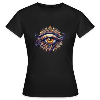 Sevendoors - Auge des Horus - Oudjat Eye - Frauen T-Shirt - Schwarz - Vorne - AI Model Female 172 dark (172cm)