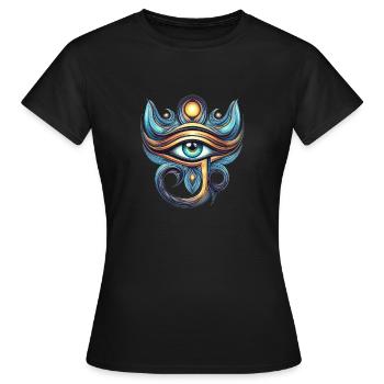 Femilia - Eye of Horus - Udjat Eye - Women's T-Shirt - black - Front - AI Model Female 172 dark (172cm)