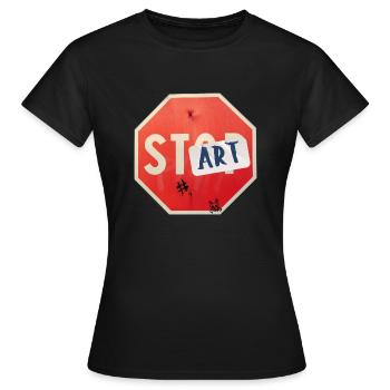 Start art Stop - Frauen T-Shirt - Schwarz - Vorne - AI Model Female 172 dark (172cm)