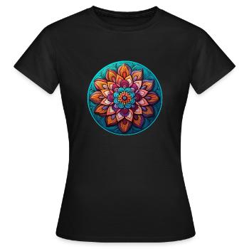 Relaxation de la fleur de mandala - T-shirt Femme - noir - Devant - AI Model Female 172 dark (172cm)