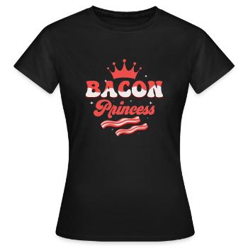 Jambon de viande de porc Bacon Princess - T-shirt Femme - noir - Devant - AI Model Female 172 dark (172cm)