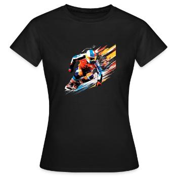 Snowboard Sport Game Champion Wettbewerb Zusammenfassung - Frauen T-Shirt - Schwarz - Vorne - AI Model Female 172 dark (172cm)