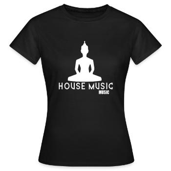 house music quote w - Women's T-Shirt - black - Front - AI Model Female 172 dark (172cm)
