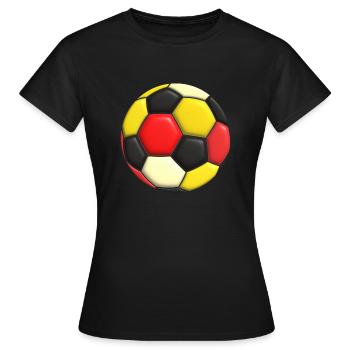 Fussball Deutschland Schwarz Rot Gold - Frauen T-Shirt - Schwarz - Vorne - AI Model Female 172 dark (172cm)