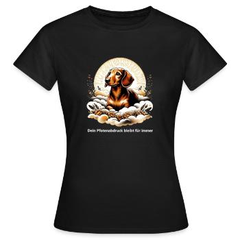 Dachshund coping with grief - Women's T-Shirt - black - Front - AI Model Female 172 dark (172cm)