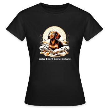 Regenbogenbrücke Erinnerung Dachshund - Frauen T-Shirt - Schwarz - Vorne - AI Model Female 172 dark (172cm)