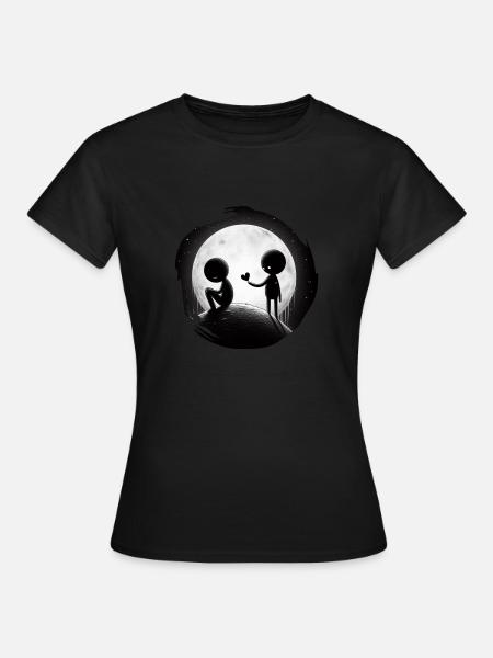 Miteinander statt Einsam - Frauen T-Shirt - Schwarz