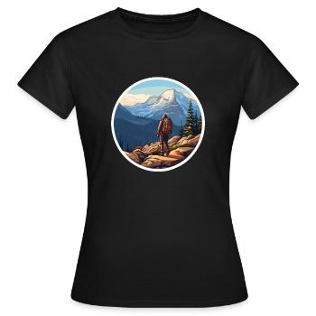 Balade ou randonnée - T-shirt Femme - noir - Devant - AI Model Female 172 dark (172cm)