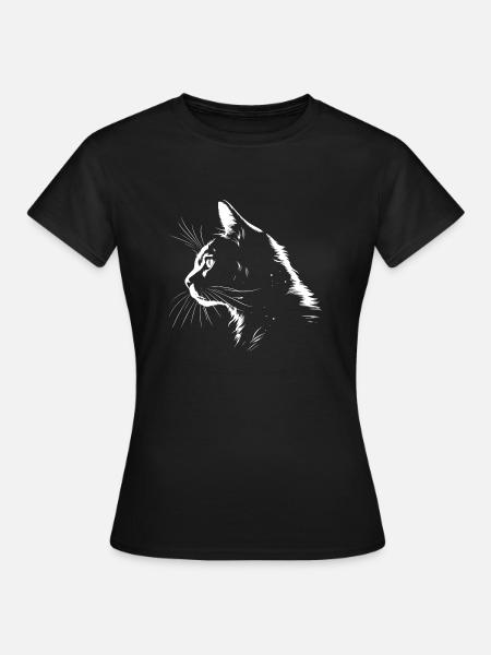 Katze, katzenmotiv - Frauen T-Shirt - Schwarz