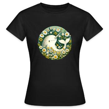 Narwal - Frauen T-Shirt - Schwarz - Vorne - AI Model Female 172 dark (172cm)