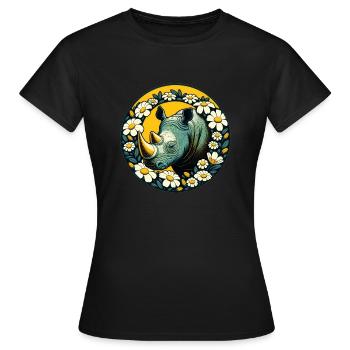 Nashorn - Frauen T-Shirt - Schwarz - Vorne - AI Model Female 172 dark (172cm)