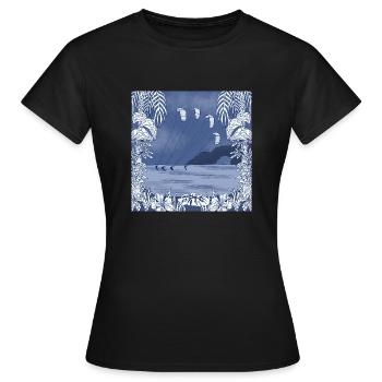Kiteboarder auf dem Wasser - Frauen T-Shirt - Schwarz - Vorne - AI Model Female 172 dark (172cm)