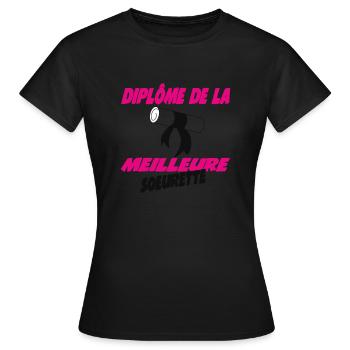 Diploma of the best SISTER - Women's T-Shirt - black - Front - AI Model Female 172 dark (172cm)