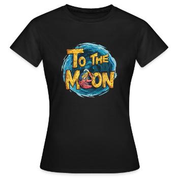 Zum Mond - Frauen T-Shirt - Schwarz - Vorne - AI Model Female 172 dark (172cm)