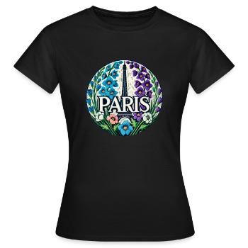 Paris - Frauen T-Shirt - Schwarz - Vorne - AI Model Female 172 dark (172cm)