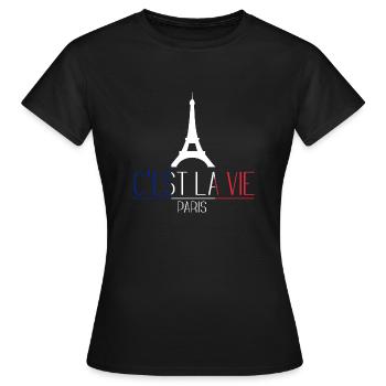 Französische Flagge Spruch - Frauen T-Shirt - Schwarz - Vorne - AI Model Female 172 dark (172cm)