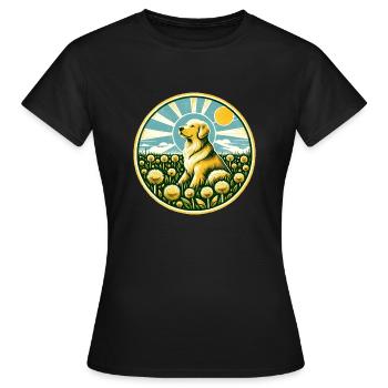 Golden retriever - T-shirt Femme - noir - Devant - AI Model Female 172 dark (172cm)
