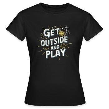 Va dehors et joue - T-shirt Femme - noir - Devant - AI Model Female 172 dark (172cm)
