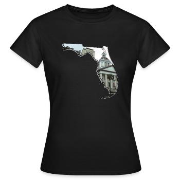 Capitole de l’État de Floride en Floride Carte - T-shirt Femme - noir - Devant - AI Model Female 172 dark (172cm)