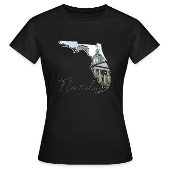 Capitole de l’État de Floride en Floride Carte FL - T-shirt Femme - noir - Devant - AI Model Female 172 dark (172cm)