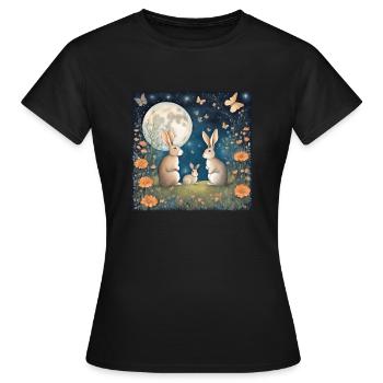 Lapin - T-shirt Femme - noir - Devant - AI Model Female 172 dark (172cm)