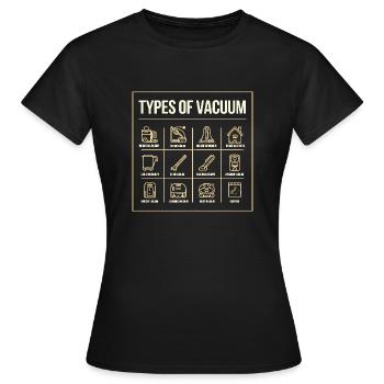 Arten von Staubsaugern - Staubsauger 2025 - Frauen T-Shirt - Schwarz - Vorne - AI Model Female 172 dark (172cm)