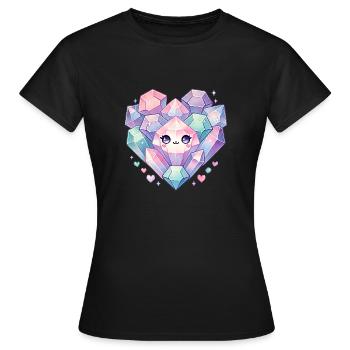 Cristaux - T-shirt Femme - noir - Devant - AI Model Female 172 dark (172cm)
