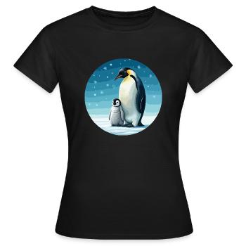 Manchot empereur avec enfant - T-shirt Femme - noir - Devant - AI Model Female 172 dark (172cm)