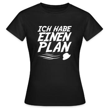 ich habe einen Plan DDR Nostalgie Geschenk - Frauen T-Shirt - Schwarz - Vorne - AI Model Female 172 dark (172cm)