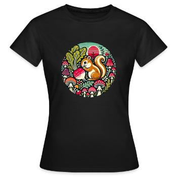 Cute Chipmunk - Women's T-Shirt - black - Front - AI Model Female 172 dark (172cm)