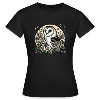 Vintage Schleiereule - Frauen T-Shirt - Schwarz - Vorne - AI Model Female 172 dark (172cm)
