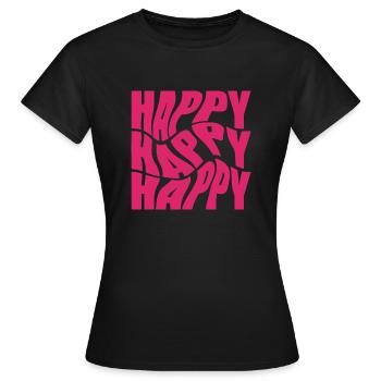 Happy Happy Happy - Women's T-Shirt - black - Front - AI Model Female 172 dark (172cm)