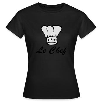 cuisinier - bouchon - chef - T-shirt Femme - noir - Devant - AI Model Female 172 dark (172cm)