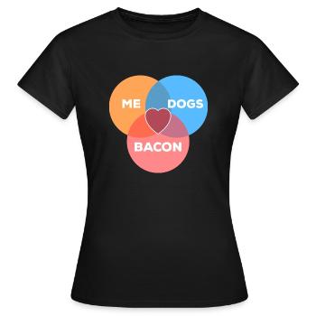 moi + chiens + lard - T-shirt Femme - noir - Devant - AI Model Female 172 dark (172cm)