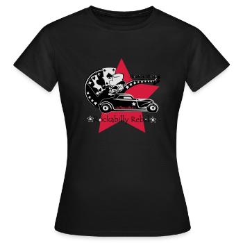 Rockabilly Rebel - Women's T-Shirt - black - Front - AI Model Female 172 dark (172cm)