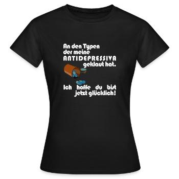 Antidepressiva Dieb - Frauen T-Shirt - Schwarz - Vorne - AI Model Female 172 dark (172cm)