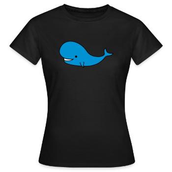 Whale - Frauen T-Shirt - Schwarz - Vorne - AI Model Female 172 dark (172cm)