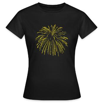 Effet de feux d'artifice Pyro - T-shirt Femme - noir - Devant - AI Model Female 172 dark (172cm)